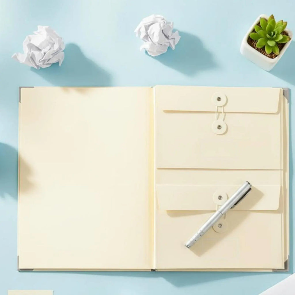 Manila Pocket Binder Multiple Pockets Expanding File Folder Expanding Document Organizer Easy to Organize Office Storage
