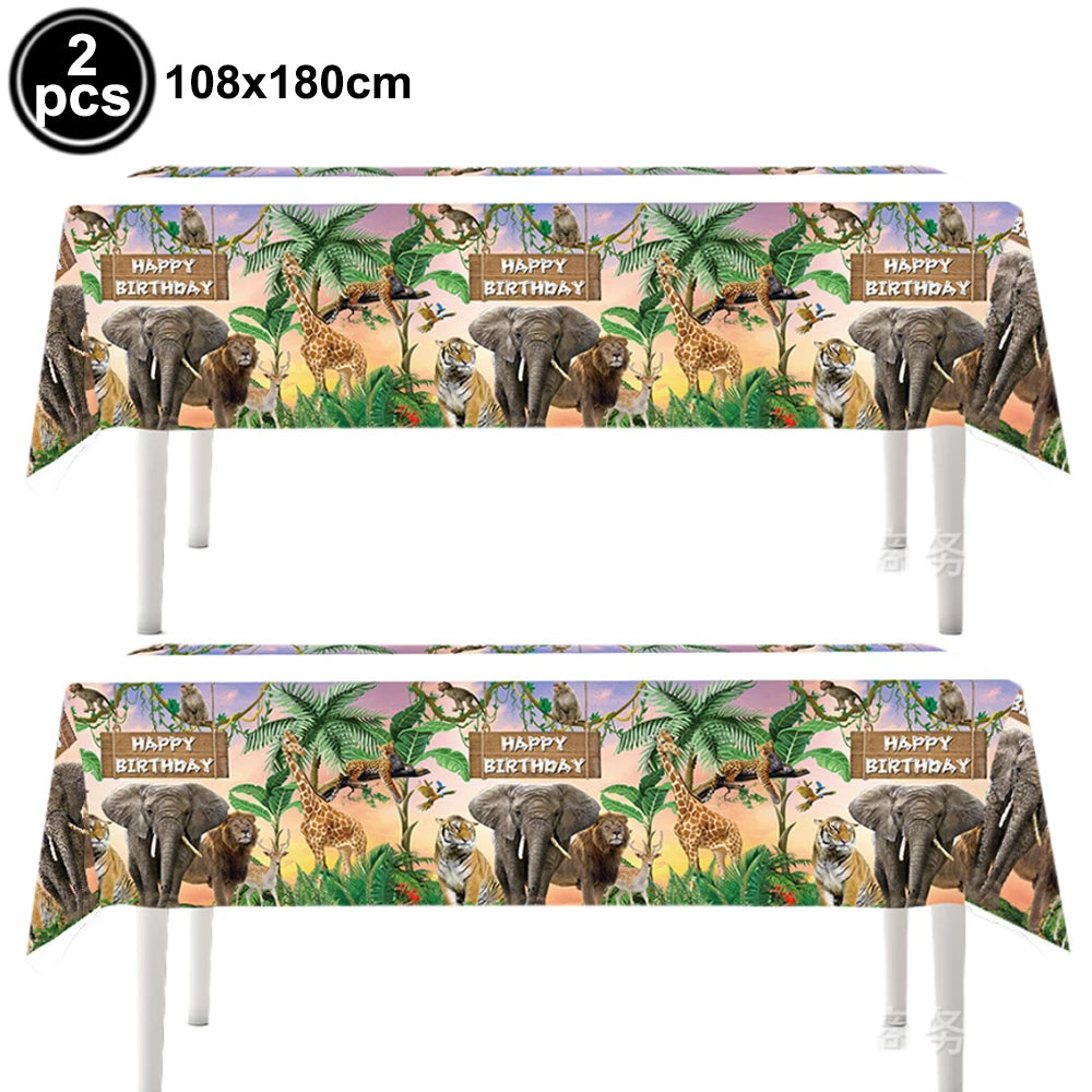 Jungle Disposable Paper Plate Napkin Cup Safari Animal Party Supplies for Baby Shower Safari Jungle Theme Birthday Decoration