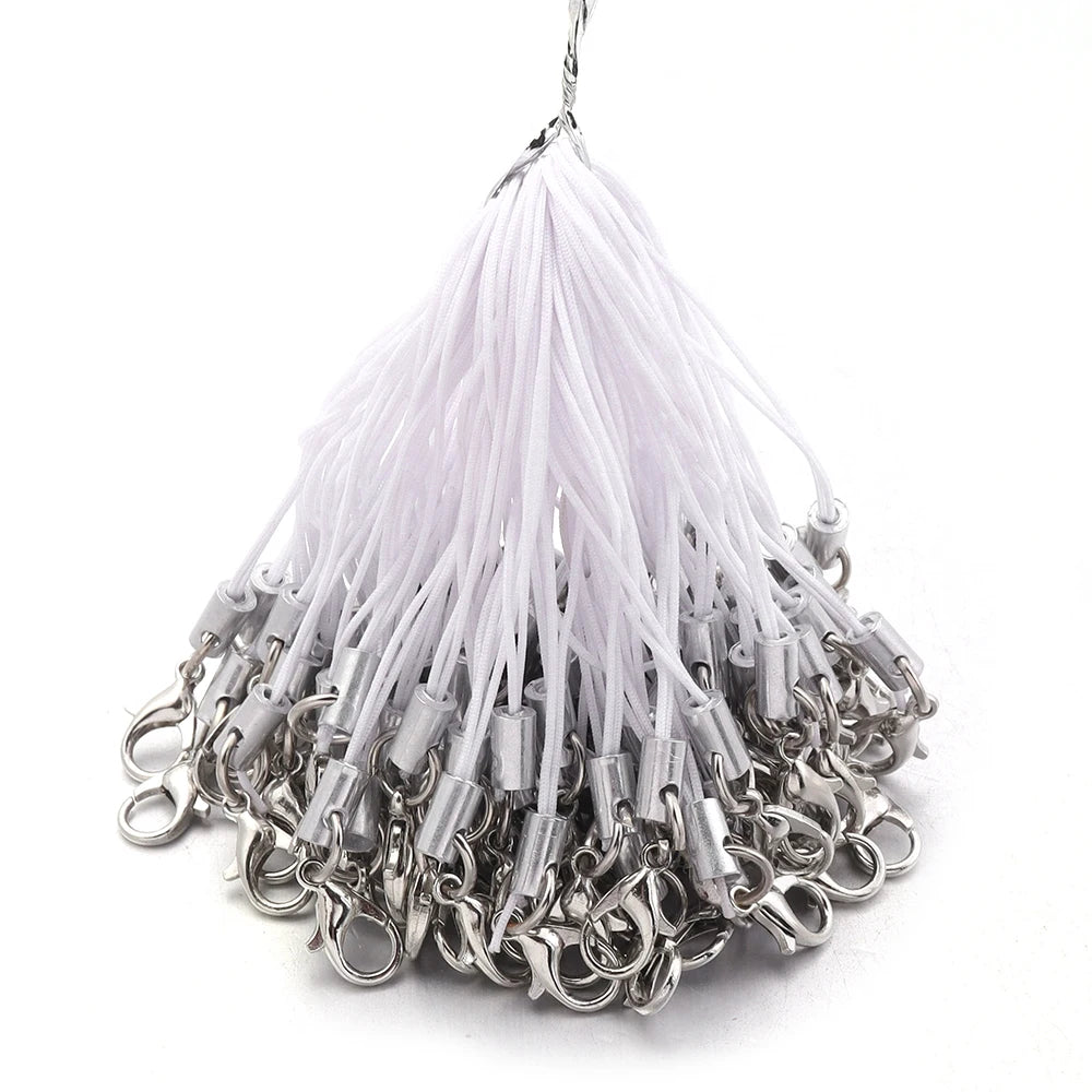 20/100Pcs Lobster Clasp Lanyard Strap Cord Mobile Phone Lanyard Polyester Key Chain Cords Charms Keyring For DIY Jewelry Making