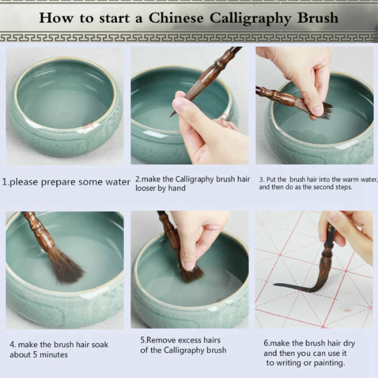 Chinese Calligraphy Brush Oxhorn Pen holder Brush Pen Extra Large Mixed Hair Painting Writing Brushes Art Stationary Supplies