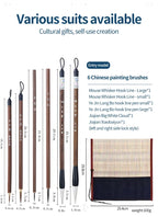 6/9/ 12/ 16 Chinese Painting Brush Beginner Calligraphy Drawing Bamboo Pen Curtain Felt Rice Paper Set Landscape Drawing Writing