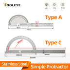 180 Degree Protractor Metal Angle Finder Angle Ruler Woodworking Tools Measuring Ruler Angle Meter Stainless Steel Goniometer