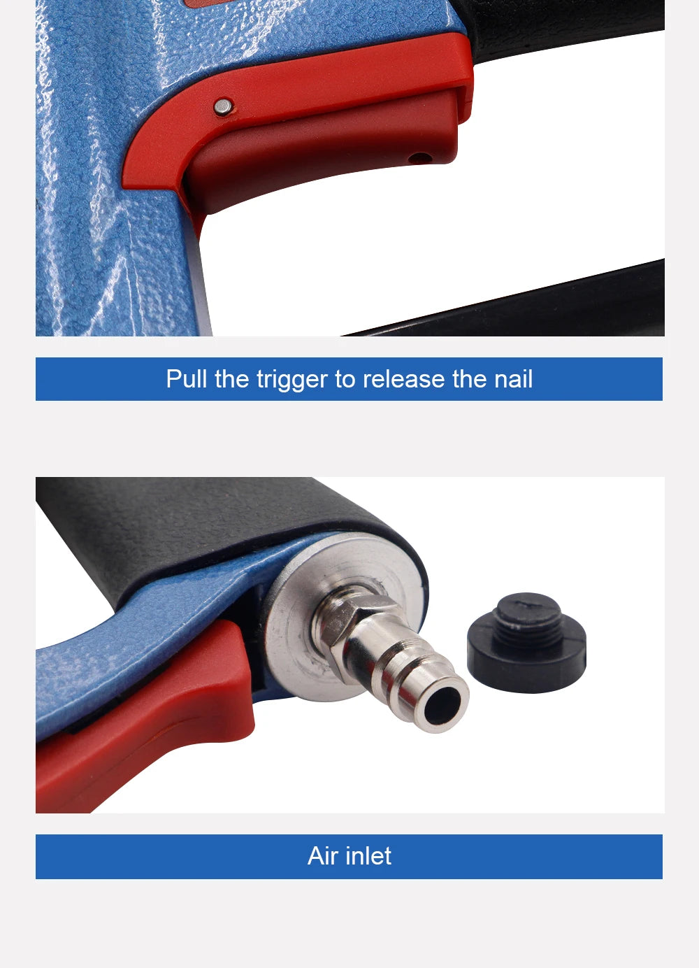 21Ga Air Upholstery Stapler Gun 8016-429 Pneumatic Nailer Long Nose 12.8mm Width Fine Wire Nail Gun Woodworking Tools