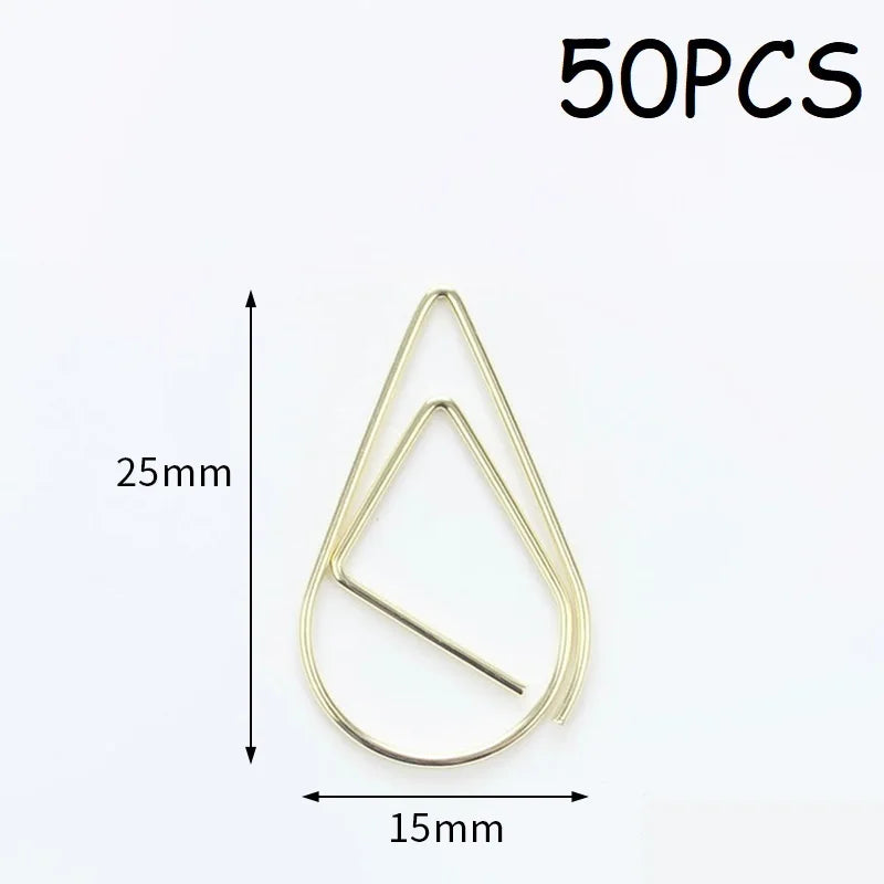 50PCS Adorable Metal Decorative Paper Clips Cute Note Diary and Binder Clips for Stationery Lovers HXZ03