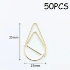 50PCS Adorable Metal Decorative Paper Clips Cute Note Diary and Binder Clips for Stationery Lovers HXZ03