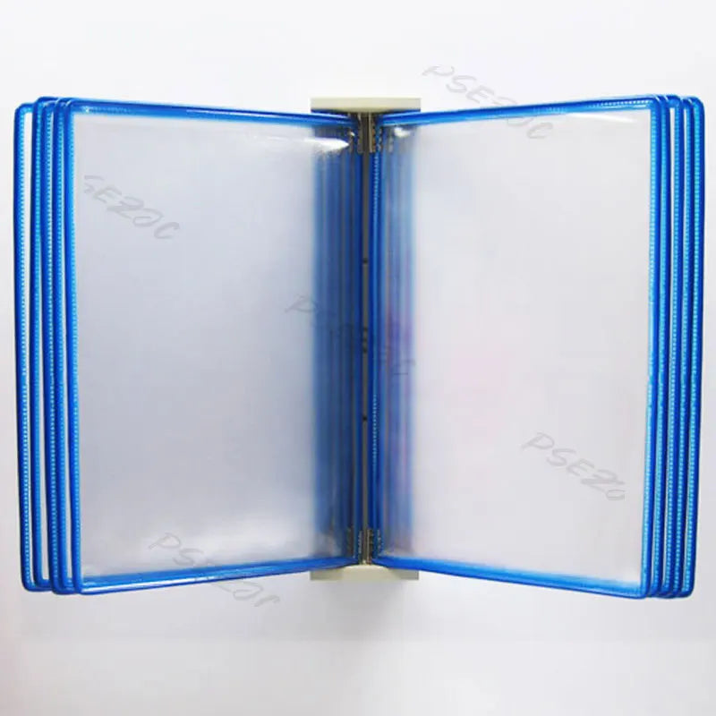 10 Page Flipping Folder A4 Wall Mounted Standard Operation Manual Data Display Rack PVC+metal Frame Material
