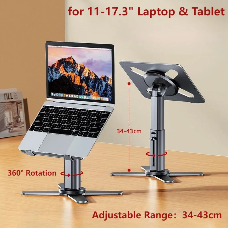 Oatsbasf Metal Desktop Laptop Holder Riser Computer Stand Height Adjustable Portable Laptop Table Stand for 11-17.3" Device