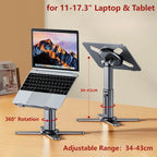 Oatsbasf Metal Desktop Laptop Holder Riser Computer Stand Height Adjustable Portable Laptop Table Stand for 11-17.3" Device