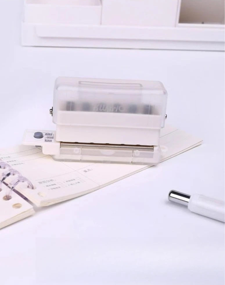 KW-TRIO Mini Portable Multi-Color Punch Hole Binder Punch 6-Hole Punch Multi-Functional Study Organizer Hole Punch