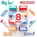 8 Teacher stamps Classroom Teacher Fun Automatic inking stamps for Grading Office Teachers English Spanish Optional Teacher