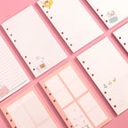 A6 80Sheet Cute Colorful Loose-leaf Replacement Line Grid Blank Point Paper Refill Inner Page Inner Page Inside Stationery