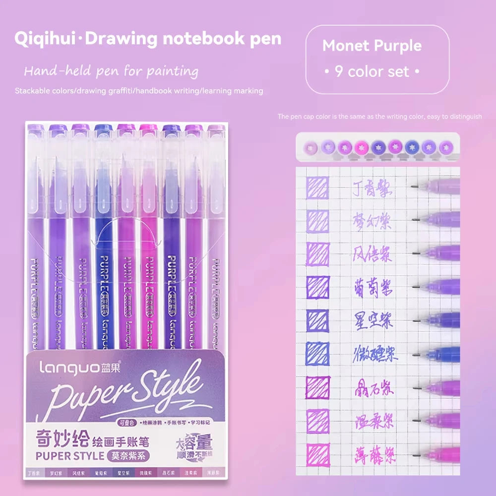 Languo 27-207 Colors Of One Set Drawing Handbook Pens Student DIY Graffiti Multi-Color Gel Pen Writing Marker Stationery