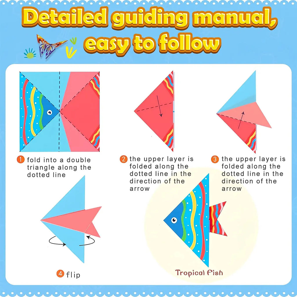 Origami Paper Set 96-208Pcs Craft Paper Kit with Instructional Book Art Projects Supplies for School Class Craft Lessons Gifts