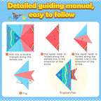 Origami Paper Set 96-208Pcs Craft Paper Kit with Instructional Book Art Projects Supplies for School Class Craft Lessons Gifts