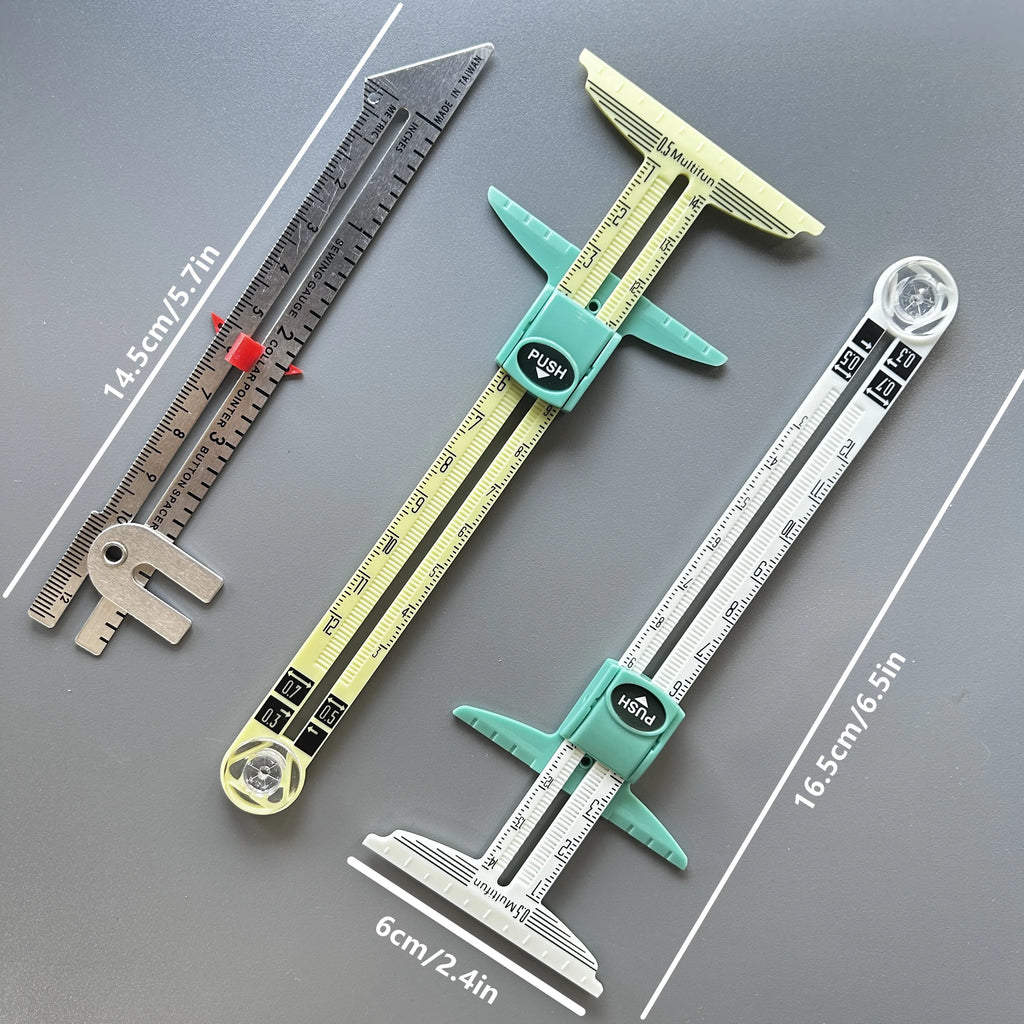 5-in-1 Exclusive Edition Sewing Ruler with Centimeter Scale And Slide Rule Heavy-Duty Plastic Structure for Cutting Embroidery A