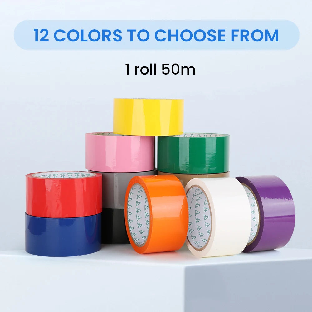 50M×48mm,48U,1 Piece of Colored BOPP Adhesive Tape for Packaging, Dust and Hair Prevention, Suitable for Factories/Homes/Schools