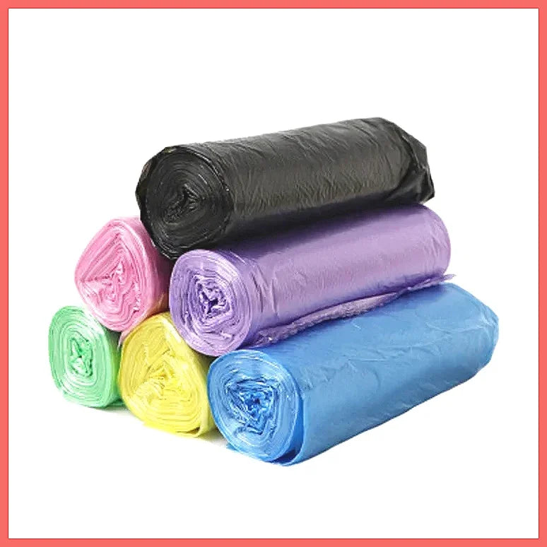5 Rolls 100Pcs Household Disposable Trash Bags Kitchen Garbage Pouch Cleaning Waste Plastic Bag Storage Strong