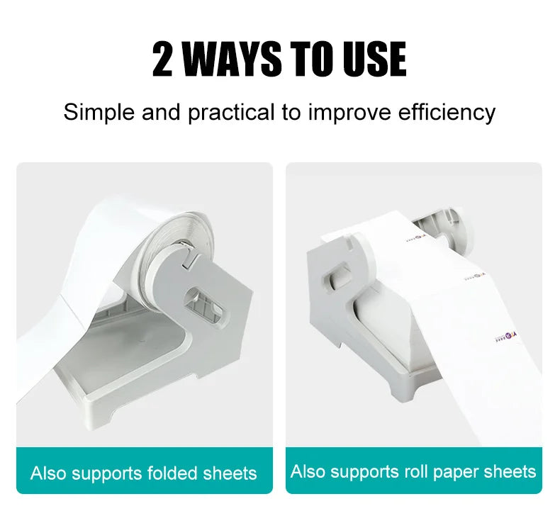 Label Holder for 4x6 Shipping Labels Printer Rolls and Fanfold Labels 2 in 1 Work for Desktop Themal Label Sticker