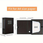 A4 Storage File Boxes Plastic Archives Cases with Lid, File Folder Organizer Document Filing Box for office,31×7.5×23.5 cm, Blac