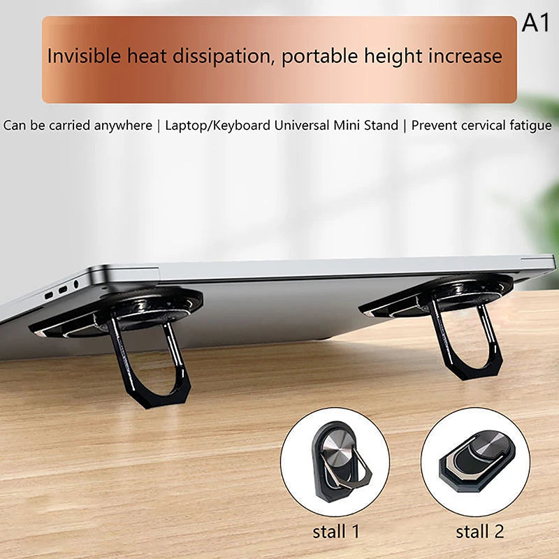 2pcs Universal Mini Laptop Stand Foldable Desktop Feet Holder For Ipad MacBook PC Computer Keyboard Cooling Pad Invisible Stands