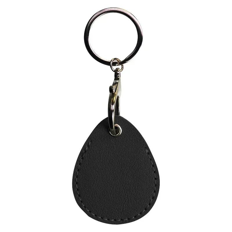 1PCS PU Leather Mini Card Holder Keychain Key Ring Door Lock Access Tags ID Card Case Keychain Access Card Bag Key Tag Ring