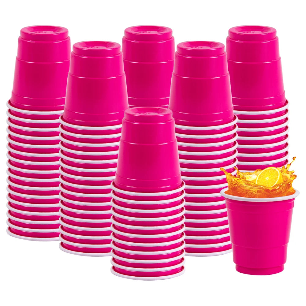 50pcs Mini Plastic Disposable Cups Drinking Cups Wine Cup for Celebration Bachelorette Party Events Wedding Birthday Supplies