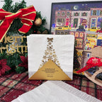 16pcs 33 * 33cm 2Layer Hot Selling Hot Stamped White Christmas Tree Napkins Christmas Disposable Table Mat DIY Decoupage Paper