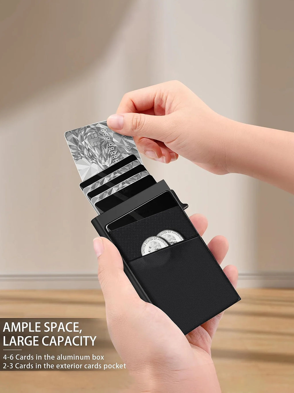 Anti-theft Cards Protectors Card Holder Minimalist Smart Wallet RFID Protection Aluminum Metal Box Cardholder Case Porte Carte