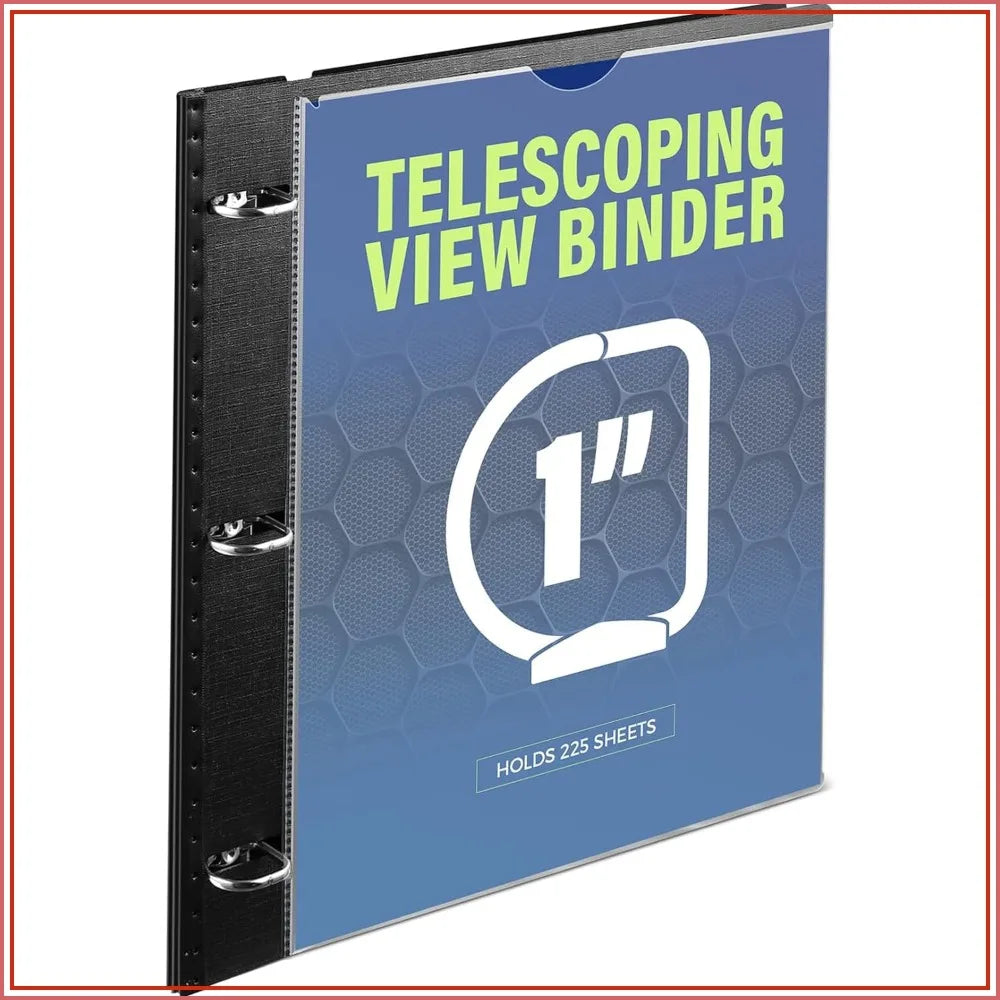 WOT I Telescoping 3 Ring Binder 1 Inch, Expandable Binder - Patented Design for Easy Portability, Holds 8.5x11 Paper, Perfect for School, Office & Home Organization