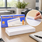 125ct White Gummed Flap Security Envelopes 4 By 9.5 Inch, Privacy Tint For Mailing Bills And Documents