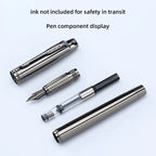 1 Pc Silver Gray High-end Business Fountain Pens, Lridium Pen Tip Medium size 0.5mm.  For School Classroom, Office, Daily Writin