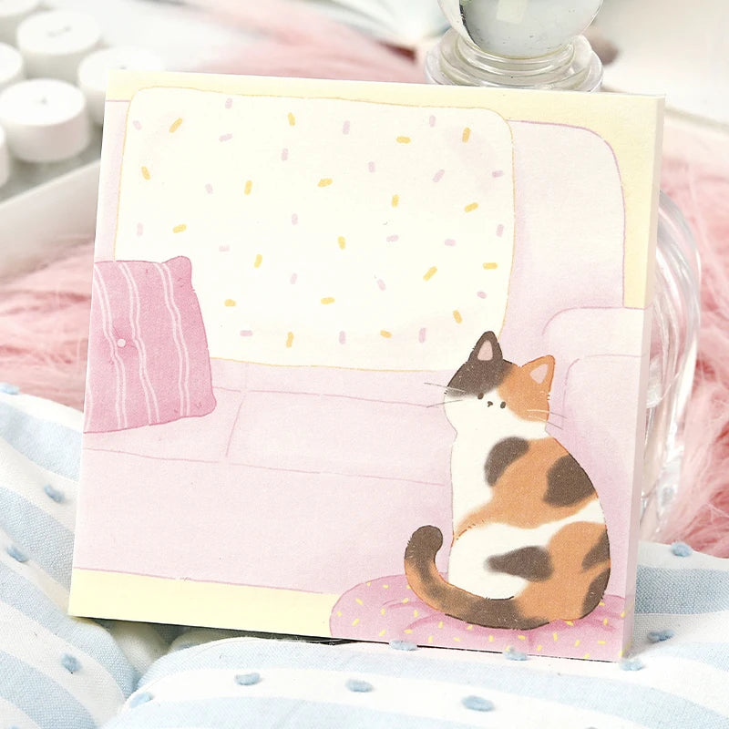 100sheets Cute Cat Memo Notes Creative Collage DIY Scrapbooking Aesthetic Material Paper School Office Supplies