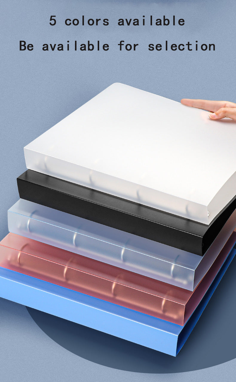 2023 NEW A4 4-hole D-type clip clip Blue PP folder perforated transparent binder folder a4 folder