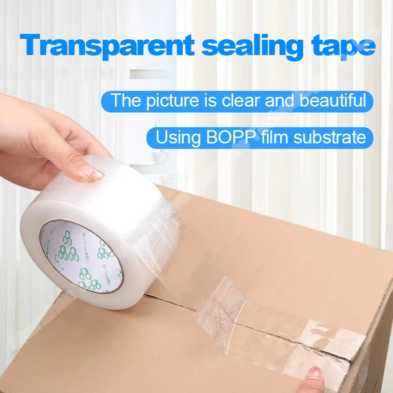 Transparent Tape  BOPP White Packaging Sealing Logistics Carton High Viscosity Express Office Fixed Items Bundling Parcels