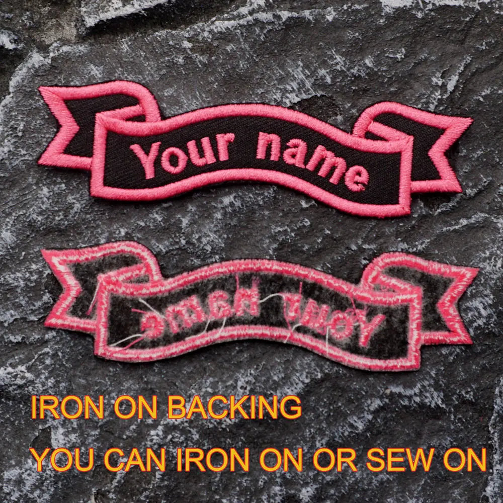 Custom Name Tags Embroidered Patches Personalized Text Badge with Iron on Backing