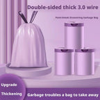 100Pcs Purple Drawstring Trash Bags Thick Leak-Proof Disposable Plastic Bags For Kitchen Bathroom Bedroom Living Room