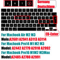 Keyboard Cover for 2022-2024 M4 M3/M2/M1Chip Pro 14"/16" A3401/A2992/A2779/A2991/A3403 MacBook Air 15.3"/13.6" A3113/A3114/A2941