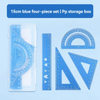 4 In 1 Aluminum Alloy Ruler Stationery Set Aluminum Alloy Multifunctional Combination Ruler for Drawing Ruler Set