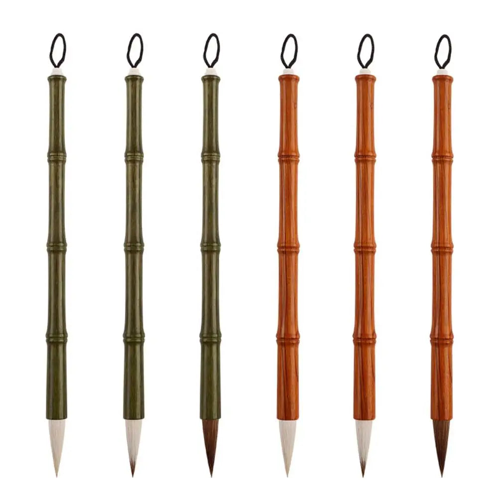 Oil Watercolor Chinese Calligraphy Brush Wood Oil Painting Art Paint Brush Wolf Hair Scriptures Writing Brush Drawing Tool