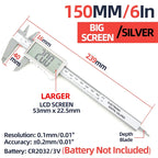Digital Vernier Caliper Plastic Pachometer Digital Ruler Carpentry Tool Caliber Measuring Tool Digital Caliper Depth Gauge