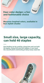 Deli Mini stapler for students, labor-saving stapler, office supplies, portable girl, cute style, stapler, stapler, no. 12 nails