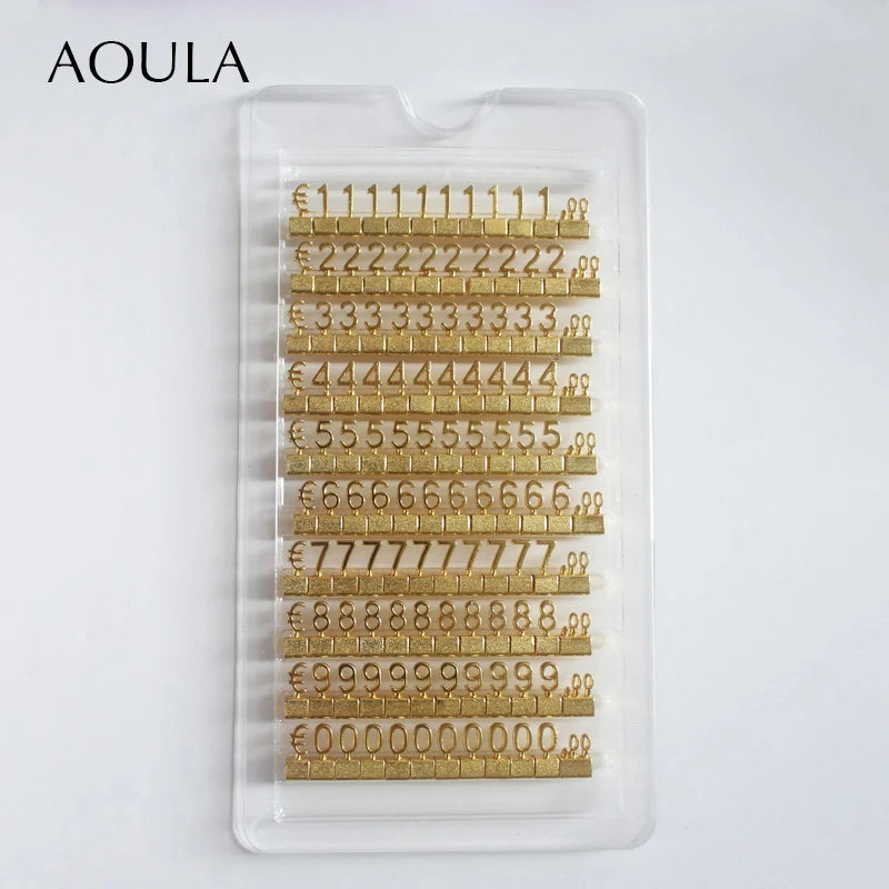 Lot of 10 Metal Mould Assembly Pricing Numbers Stickers Display Tags Digit Cube for Jewelry Shop Counter Price Number Sign Lable