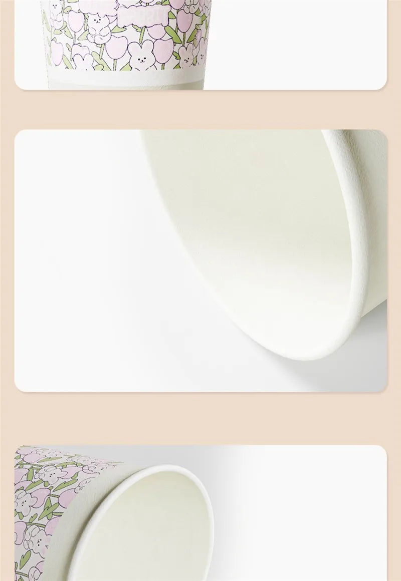 60pcs Disposable Paper Cups Thickened Food-grade High-temperature Coffee Cups Home Party Teacup Picnic Portable Water Cups
