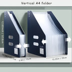 Modern white A4-sized foldable file storage box - with multiple pockets, the ideal desktop folder and desktop storage box