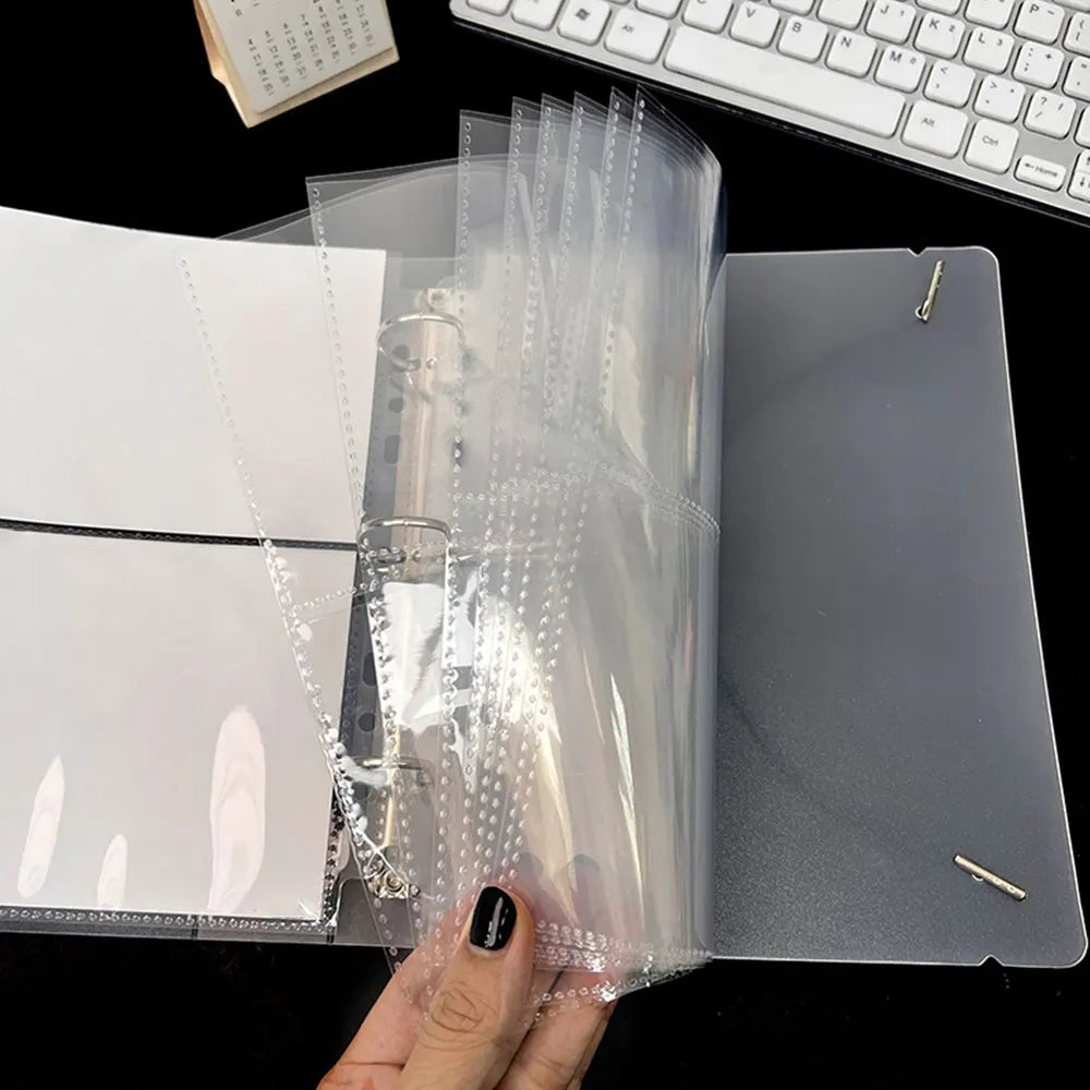 A5 3/7 Ring Binder Transparent Photo Album PP Inner Page Sleeves 1/2/4/6-Grid DIY Photocard Collect Book For 3 4 5 6 7 Inch Card
