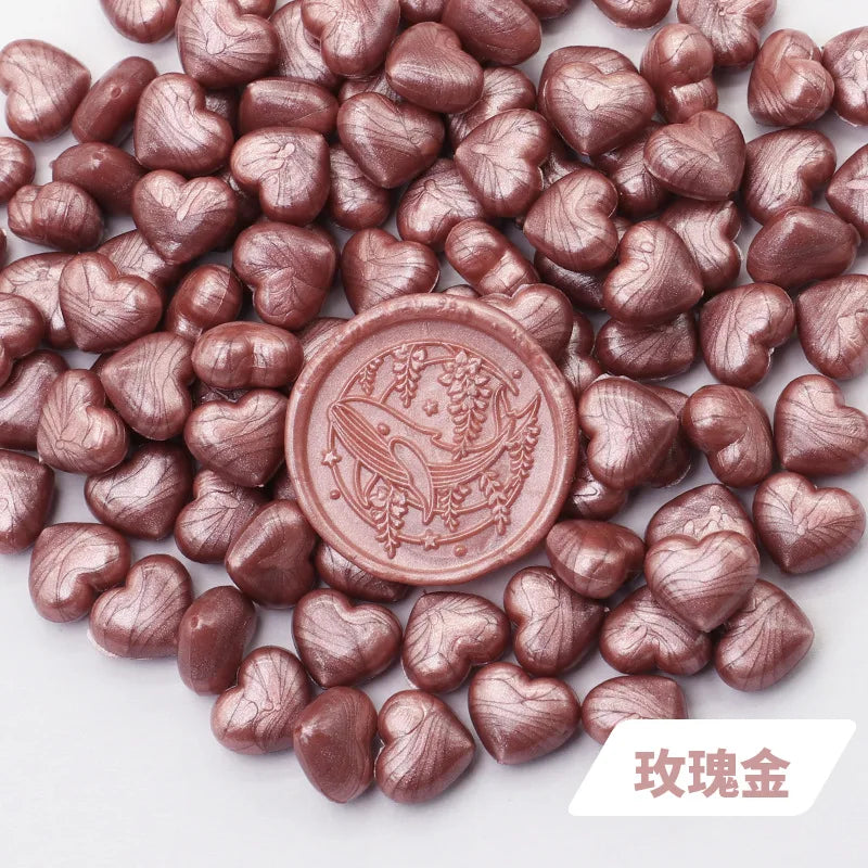 100pcs Heart-Shaped Sealing Wax Beads for Wax Seal Stamp, Great For Embellishment Of Card Envelope, Wedding Invitation