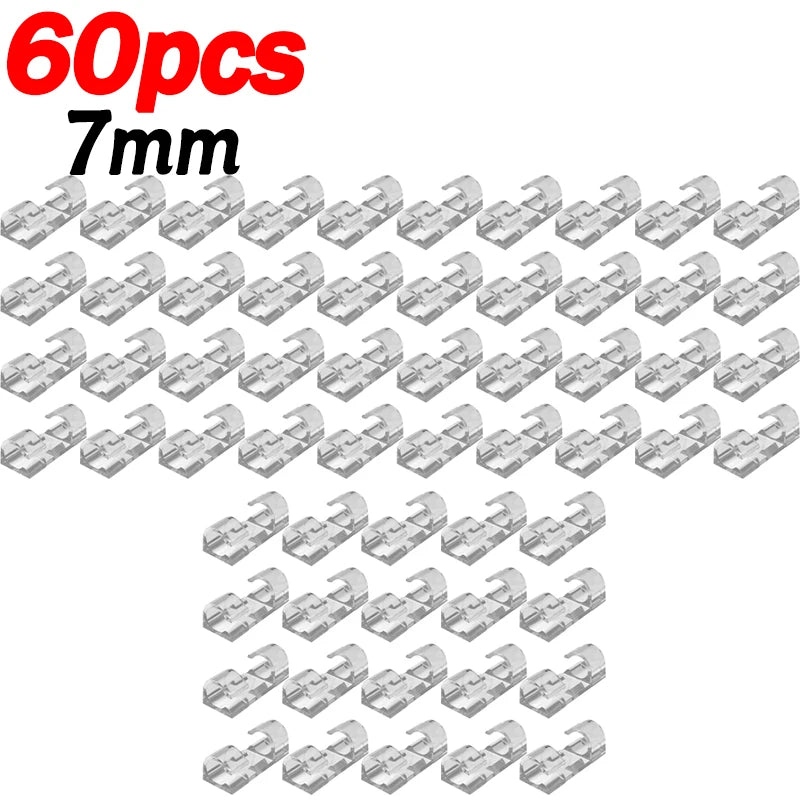 20/100pcs Cable Organizer Clips Cord Holder Transparent Management Wire Manager Home Office USB Data Line Winder Hooks Protector