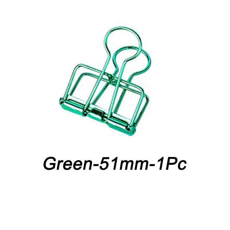 High Quality 51/32/19mm Multicolor Metal Binder Clip Clamp Paper Bookmark Clips Decorative Journal Clips School Office Supplies