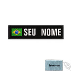 1PC 10cmX2.5cm Custom Name Flag Patch Stripes Badge Iron On Or Hook Loop Armband Germany Luxembourg Armenia Serbia Singapore