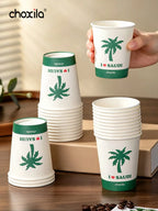 25/50/100pcs Saudi National Day Palm Print Paper Cups, I Love Saudi Disposable Drink Cups for Party Cafe Picnic